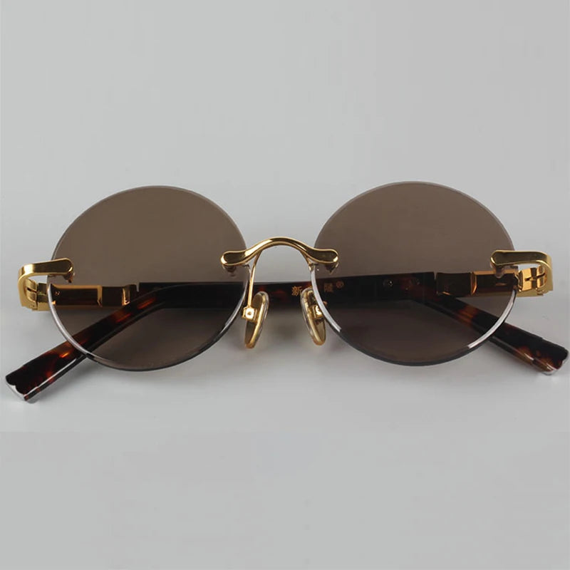 "Cristallo Puro" – Rimless Round Sunglasses By Enzo Bellari®