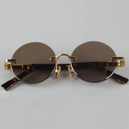 "Cristallo Puro" – Rimless Round Sunglasses By Enzo Bellari®