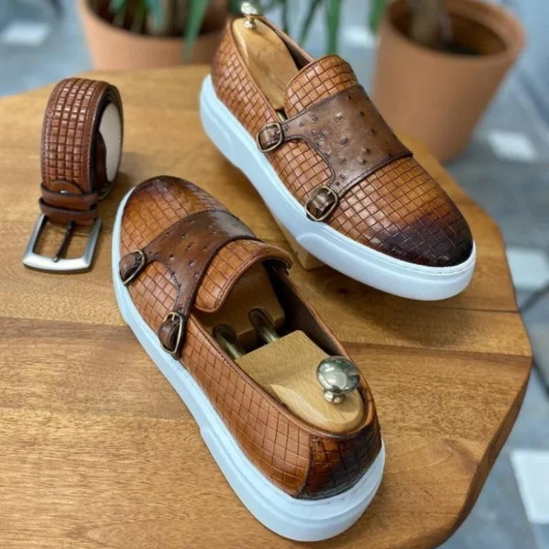 "Cielo Stellato" – Casual Double Buckle Sneakers By Enzo Bellari®