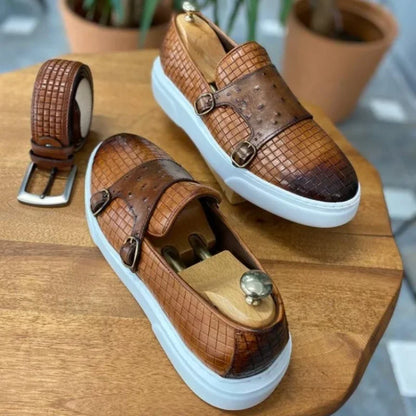 "Cielo Stellato" – Casual Double Buckle Sneakers By Enzo Bellari®