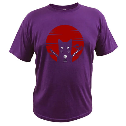 "Luce di Mare" – Samurai Cat Ukiyoe T-shirt By Enzo Bellari®