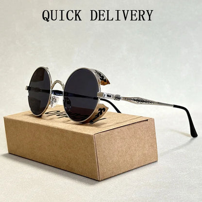 "Occhio Vapore" – Steampunk Round Sunglasses By Enzo Bellari®