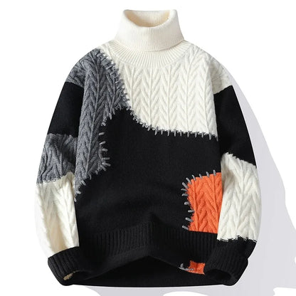 "Luna Dorata" – Patchwork Turtleneck Sweater By Enzo Bellari®