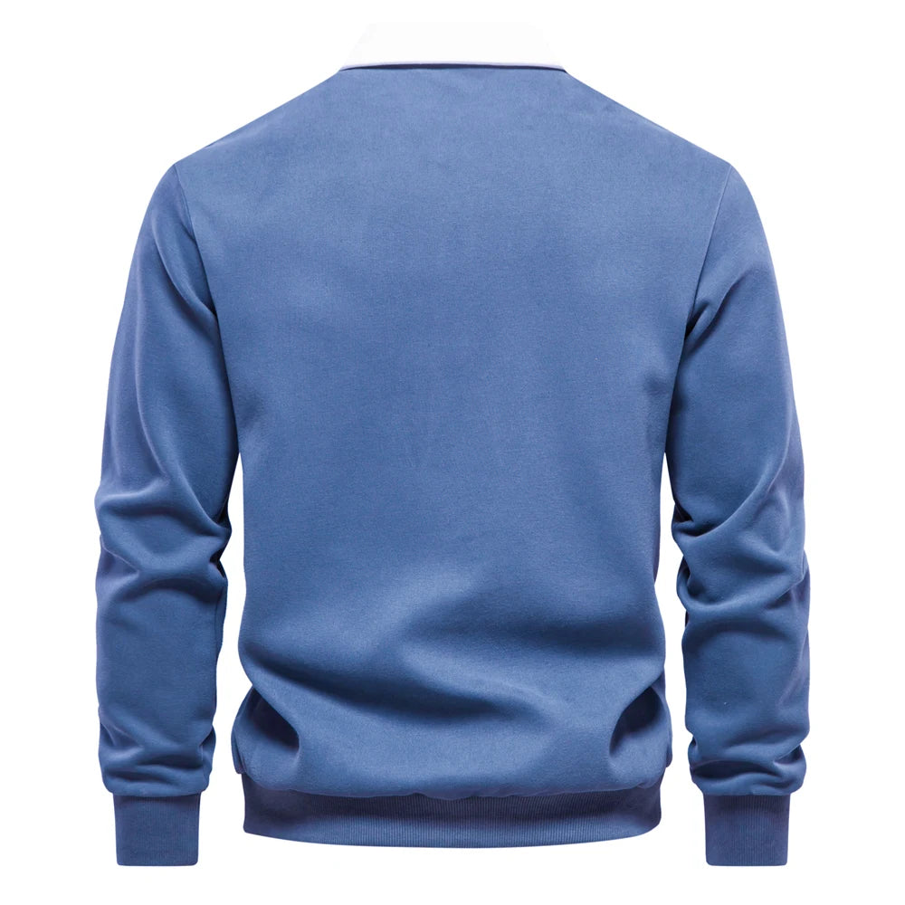 "Sole di Capri" – Polo Neck Cotton Sweatshirt By Enzo Bellari®