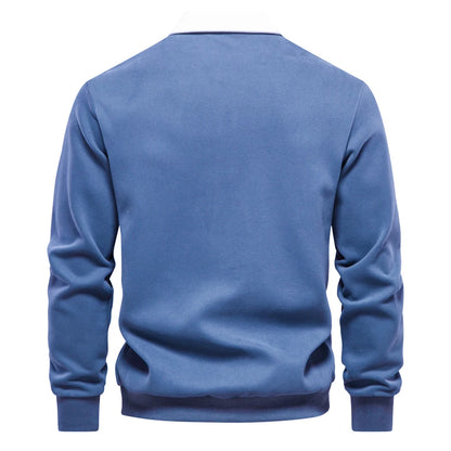 "Sole di Capri" – Polo Neck Cotton Sweatshirt By Enzo Bellari®