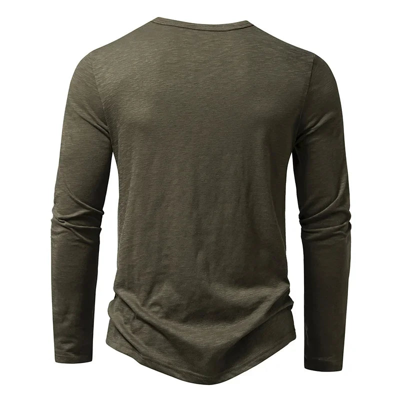 "Collo Naturale" – Cotton Henley Shirt By Enzo Bellari®