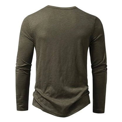 "Collo Naturale" – Cotton Henley Shirt By Enzo Bellari®