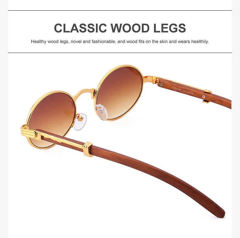 "Legno Antico" – Wooden Oval Sunglasses By Enzo Bellari®