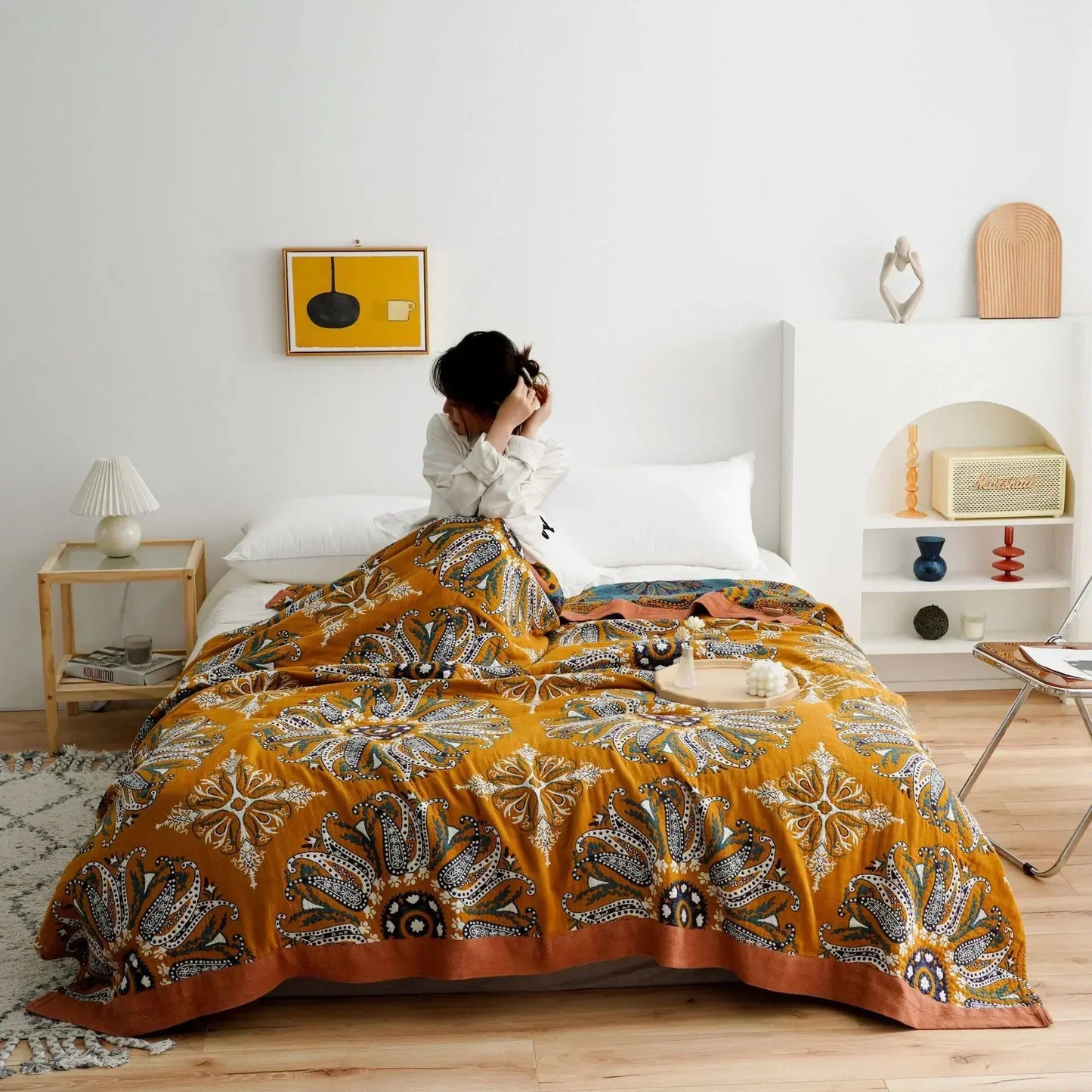 "Vento Lieve" – Cotton Gauze Throw Blanket By Enzo Bellari®