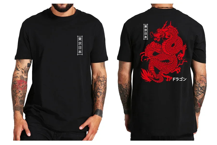"Luna Dorata" – Dragon Japanese Back Print T-shirt By Enzo Bellari®