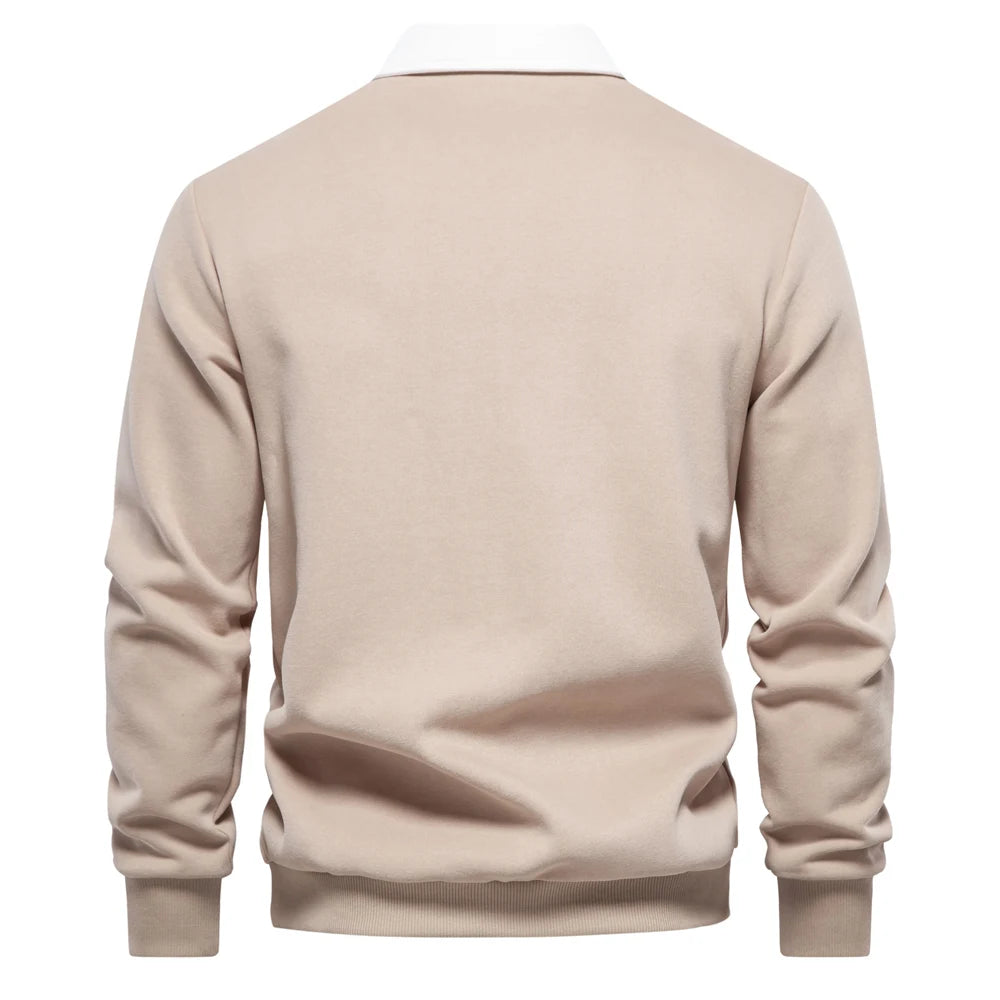 "Sole di Capri" – Polo Neck Cotton Sweatshirt By Enzo Bellari®