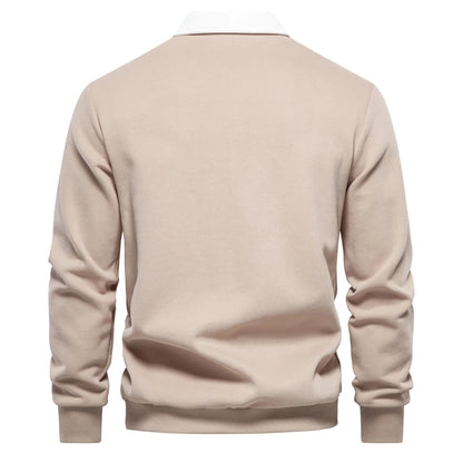 "Sole di Capri" – Polo Neck Cotton Sweatshirt By Enzo Bellari®