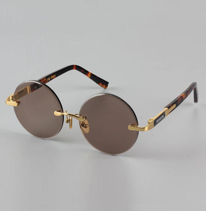 "Cristallo Puro" – Rimless Round Sunglasses By Enzo Bellari®