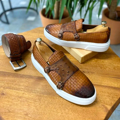 "Cielo Stellato" – Casual Double Buckle Sneakers By Enzo Bellari®